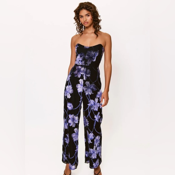 Hutch Venina Velvet Floral Corset Jumpsuit  (New in bag) - Picture 1 of 3